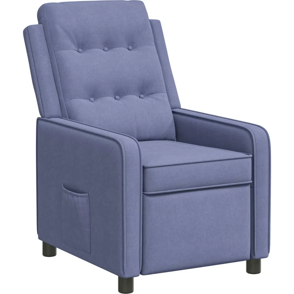 vidaXL Ligstoel Jeans Blauw 65 x 93 x 102 cm Stof
