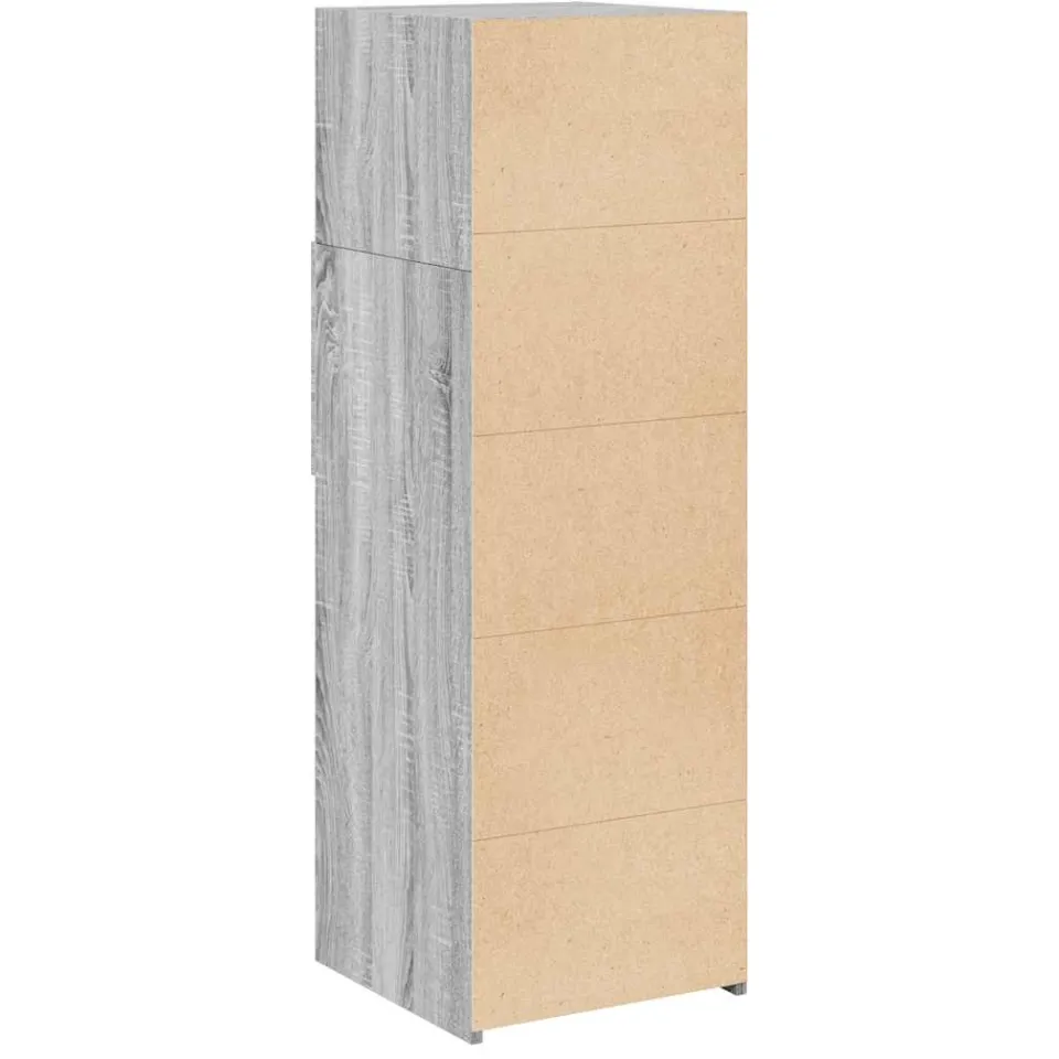 vidaXL Hoge kast 40x42,5x124 cm bewerkt hout grijs sonoma eikenkleurig, foto 4