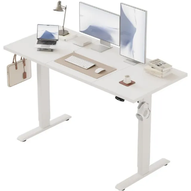 Agilestic In Hoogte Verstelbaar Elektrisch Bureau 120x60 cm - Zit Sta Bureau Met Geheugenfunctie - Ergonomisch En Stabiel - Wit