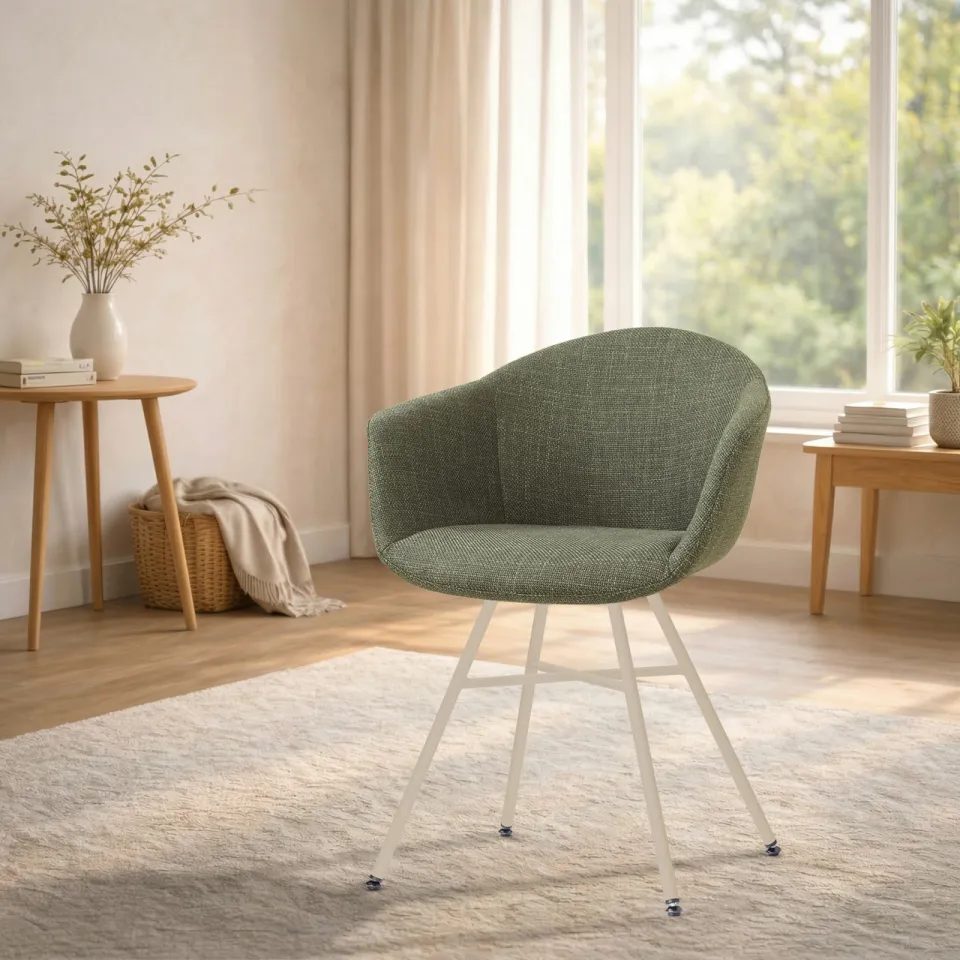 Nolon Noa-Otis eetkamerstoel forestgroen - beige onderstel, foto 3