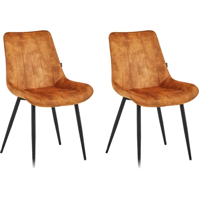 Colenis Verta Eetkamerstoel - Set Van 2 - Honey - Adoré Velvet - Industrieel