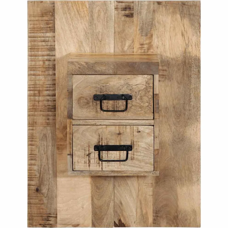vidaXL Nachtkastje 60x32x80 cm massief ruw mangohout bruin, foto 2