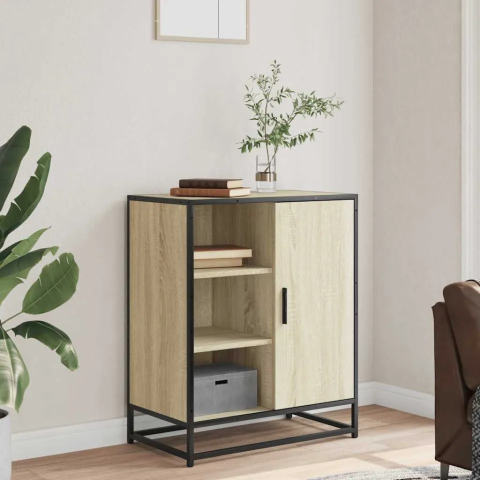 vidaXL Dressoir 62x35x76 cm bewerkt hout sonoma eikenkleurig, foto 2