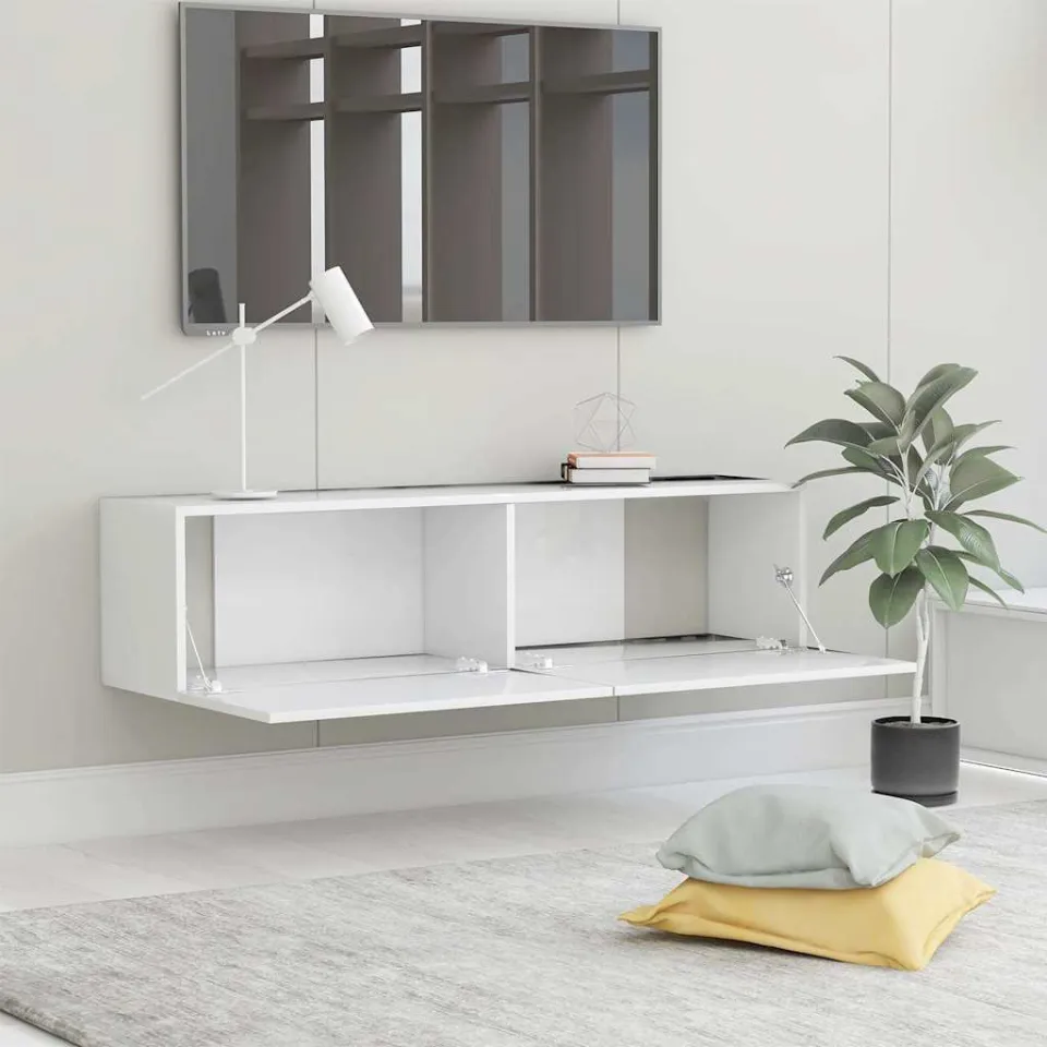 vidaXL Tv-meubel 120x30x30 cm bewerkt hout wit, foto 2