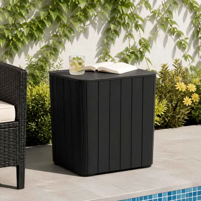 vidaXL Tuintafel met afneembaar deksel polypropeen zwart, foto 2