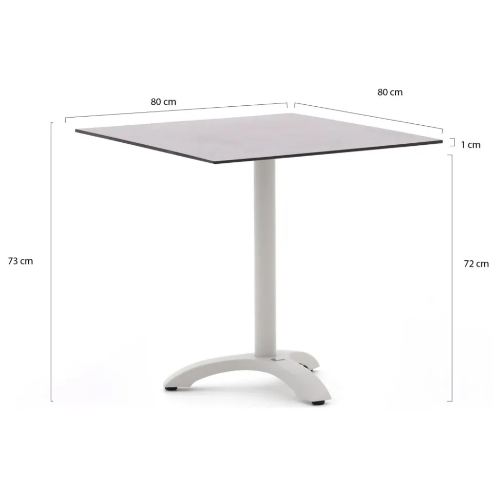 Bellagio tuinmeubelen Bellagio Lisio tuintafel 70x70x73cm wit, foto 2