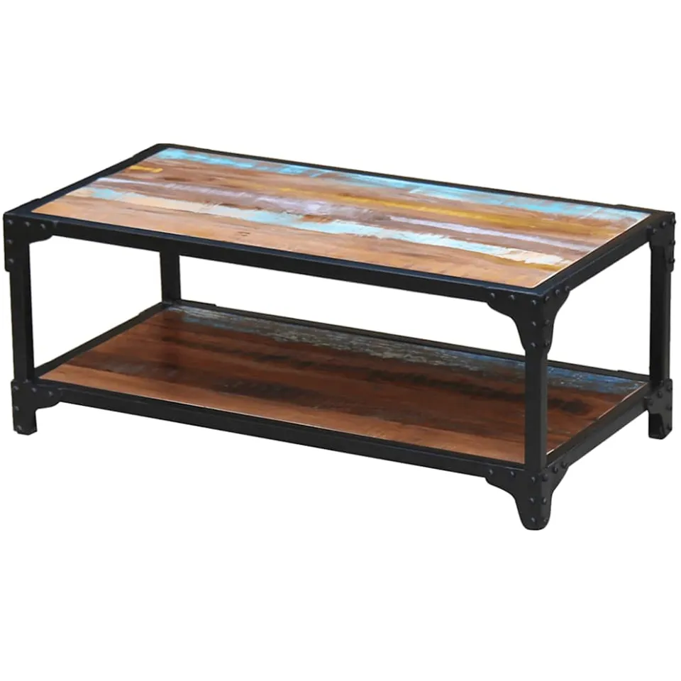 vidaXL Salontafel massief gerecycled hout Meerkleurig