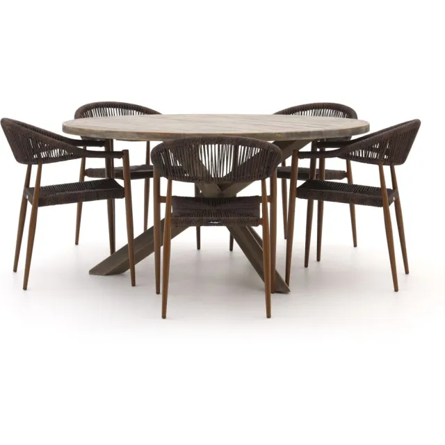Manifesto Furniture Manifesto Belpasso/ROUGH-Y ø150cm dining tuinset 6-delig stapelbaar