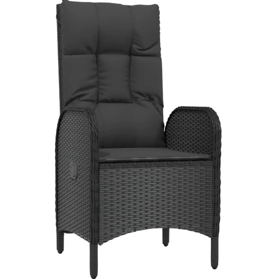 vidaXL 9-delige Tuinset poly rattan zwart