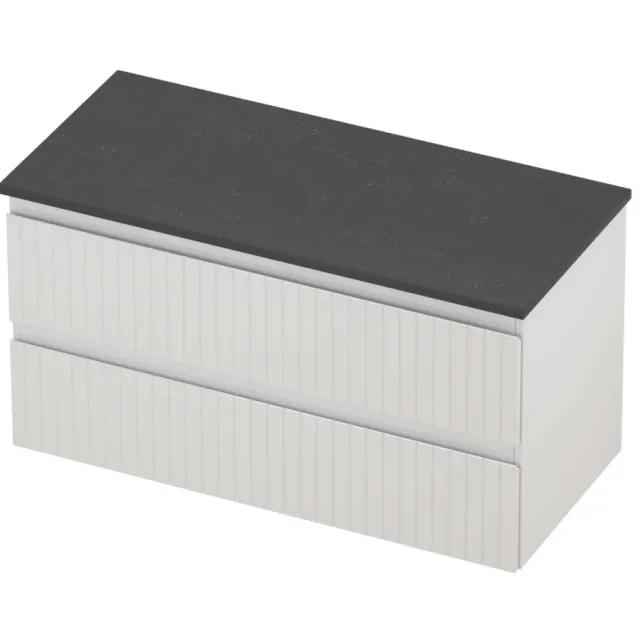 Proline Deck Badmeubelset Hardsteen Symmetrisch Gefreesd 100x46x55 cm Blue Stone Glans Wit