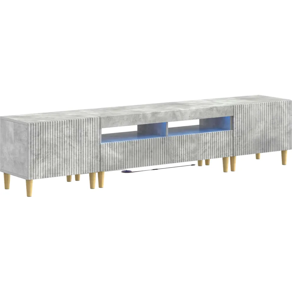 vidaXL 3-delige LED TV-kast ARNHEM 3 st Betongrijs Bewerkt hout