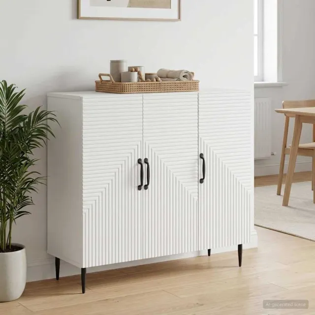 vidaXL Dressoir Wit 89 x 34,5 x 80 cm Bewerkt hout, foto 2