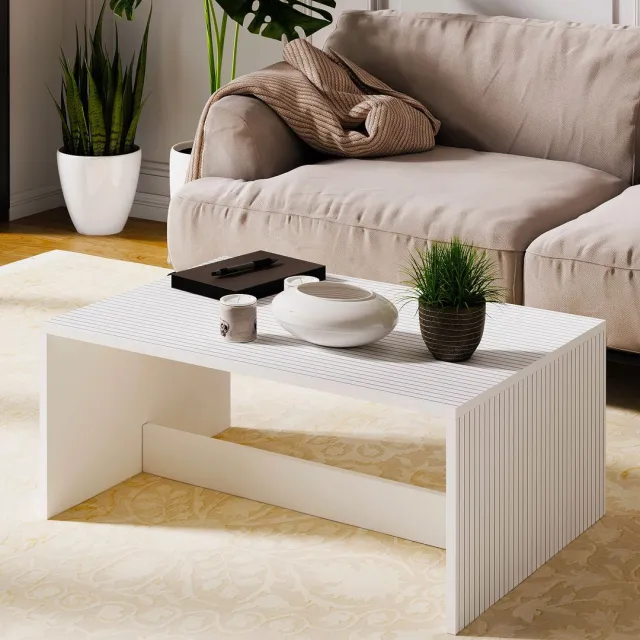 Skye Decor , Salontafel, Lenna - White, Gemelamineerde spaanplaat, Wit, 90 x 60 x 41,4 cm