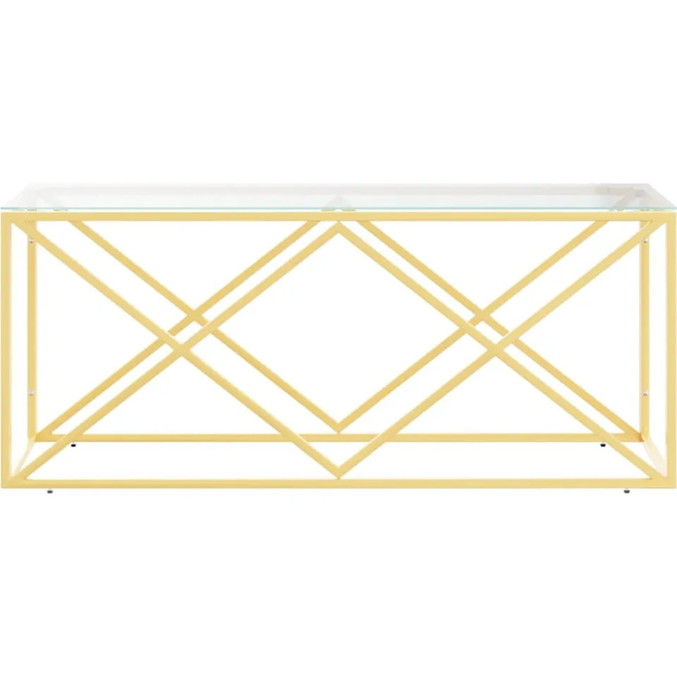 vidaXL Salontafel 110x45x45 cm roestvrij staal en glas, foto 2