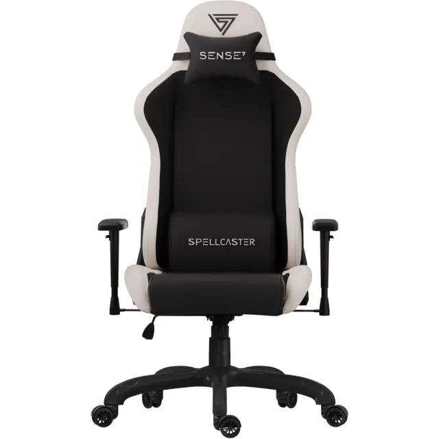 SENSE7 Spellcaster FUKU PU - Gamestoel Eco-Leer & Alcantara - Ergonomisch - Tot 120kg - Kussens - Zwart/Beige