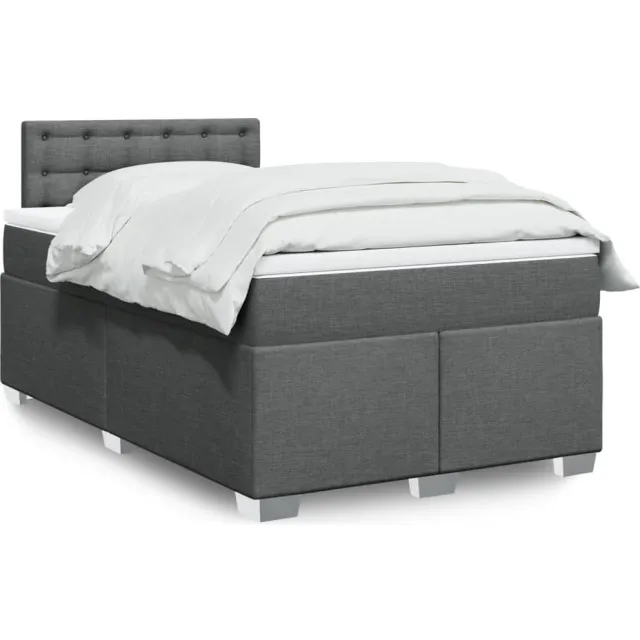 vidaXL Boxspring met matras stof donkergrijs 120x200 cm grijs