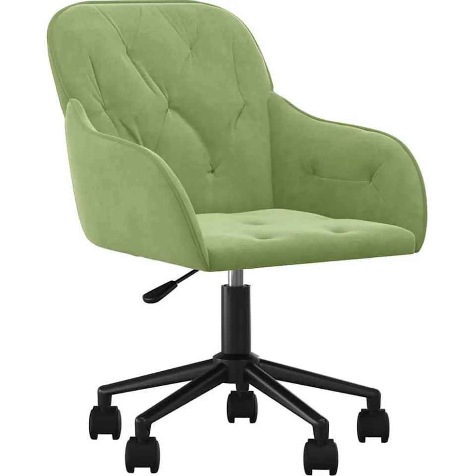 vidaXL Eetkamerstoelen draaibaar 2 st fluweel lichtgroen