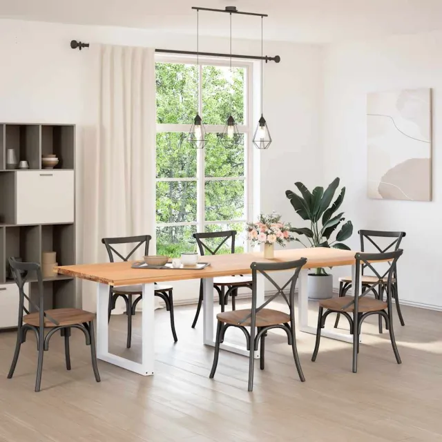 vidaXL Eettafelpoten 3 st U-vormig 90x(72-73) cm staal wit