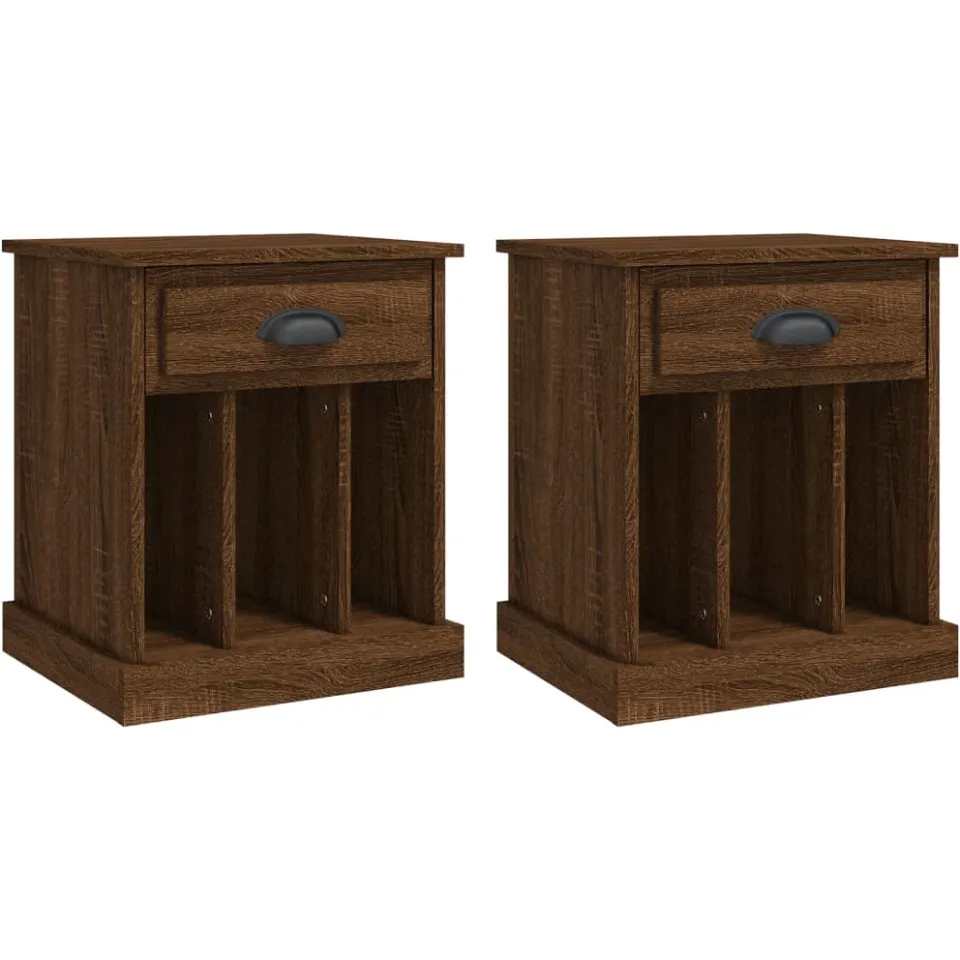 vidaXL Nachtkastjes 2 st 43x36x50 cm bruin eikenkleur
