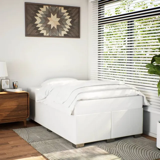 vidaXL Bedframe zonder matras 120x190 cm kunstleer wit