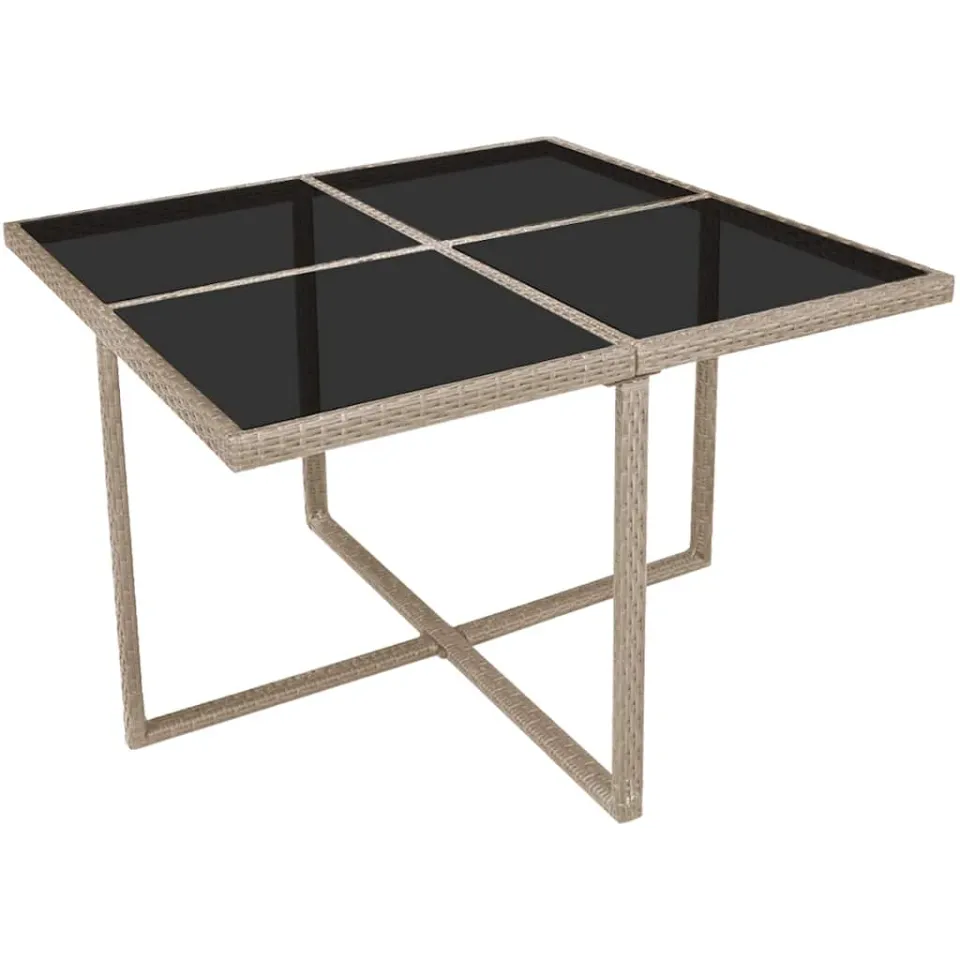 vidaXL 9-delige Tuinset met kussens poly rattan beige, foto 4