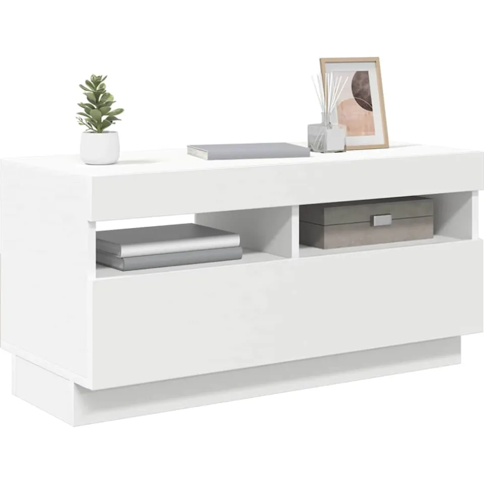 vidaXL Tv-meubel met LED-verlichting 80x35x40 cm wit