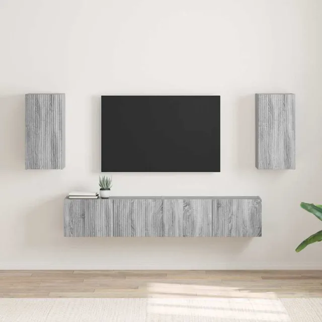 vidaXL TV Wandkast 2 st Grijs Sonoma Bewerkt hout, foto 2