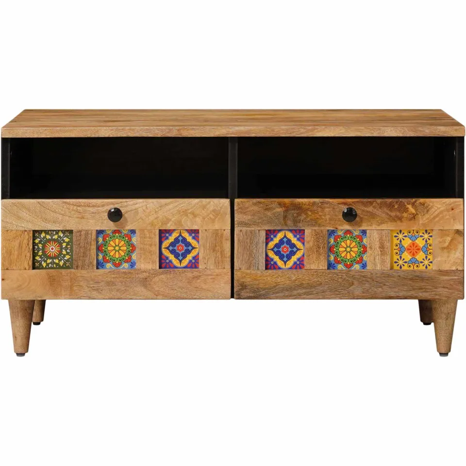 vidaXL Salontafel Naturel 80 x 54 x 40 cm Massief Mango Hout, foto 3