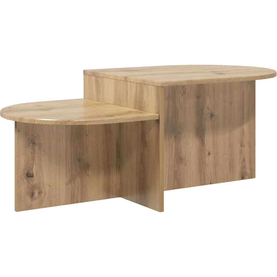 vidaXL Salontafel Artisanaal eiken 100 x 50 x 40 cm Bewerkt hout Bruin