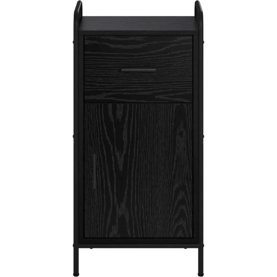 vidaXL Dressoir Zwart eiken 97 x 33 x 81 cm Bewerkt hout, foto 4