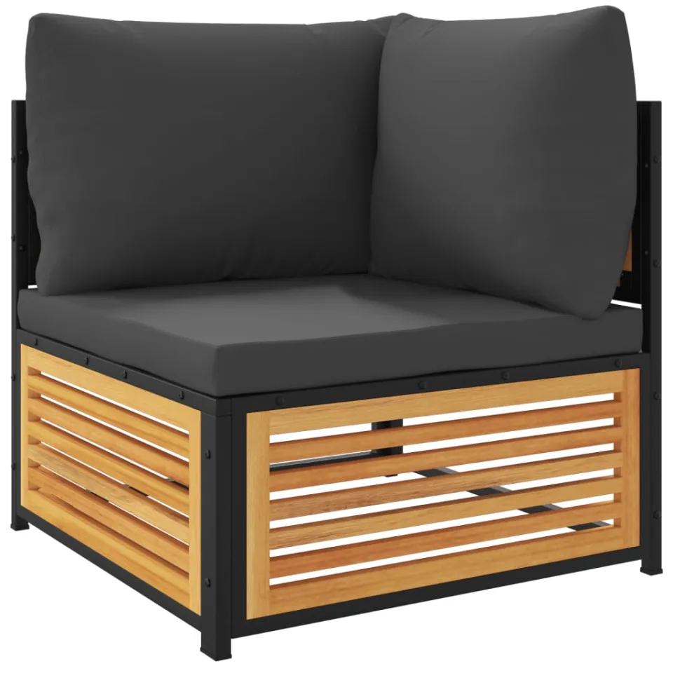 vidaXL 2-delige Loungeset met kussens massief acaciahout bruin, foto 4