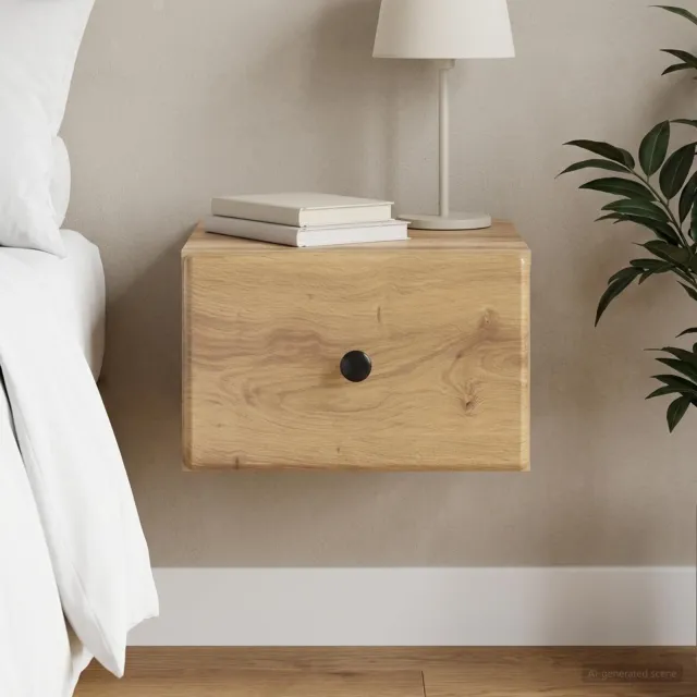vidaXL Wandbeugel Bedkast Artisanaal eiken 34,5 x 33 x 20 cm Bruin