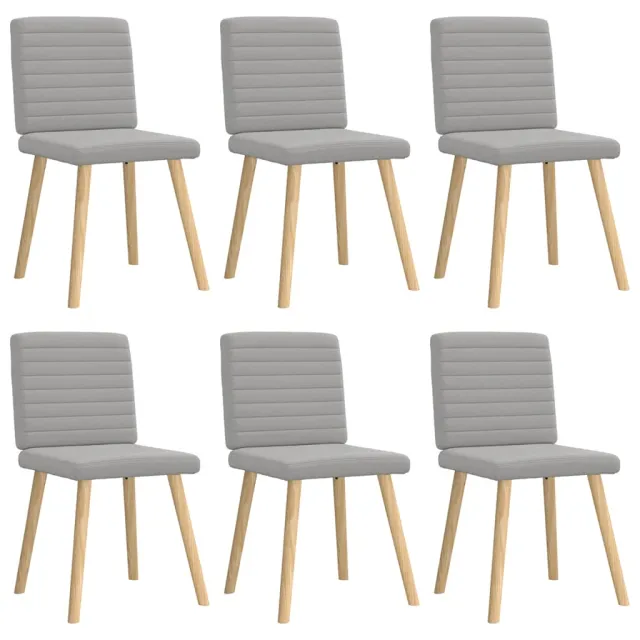 vidaXL Eetkamerstoelen 6 st stof wolk grijs, foto 2