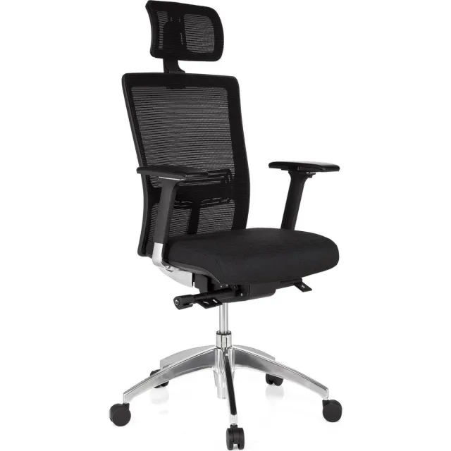 hjh office Astra Lux - Bureaustoel - Netstof - Zwart