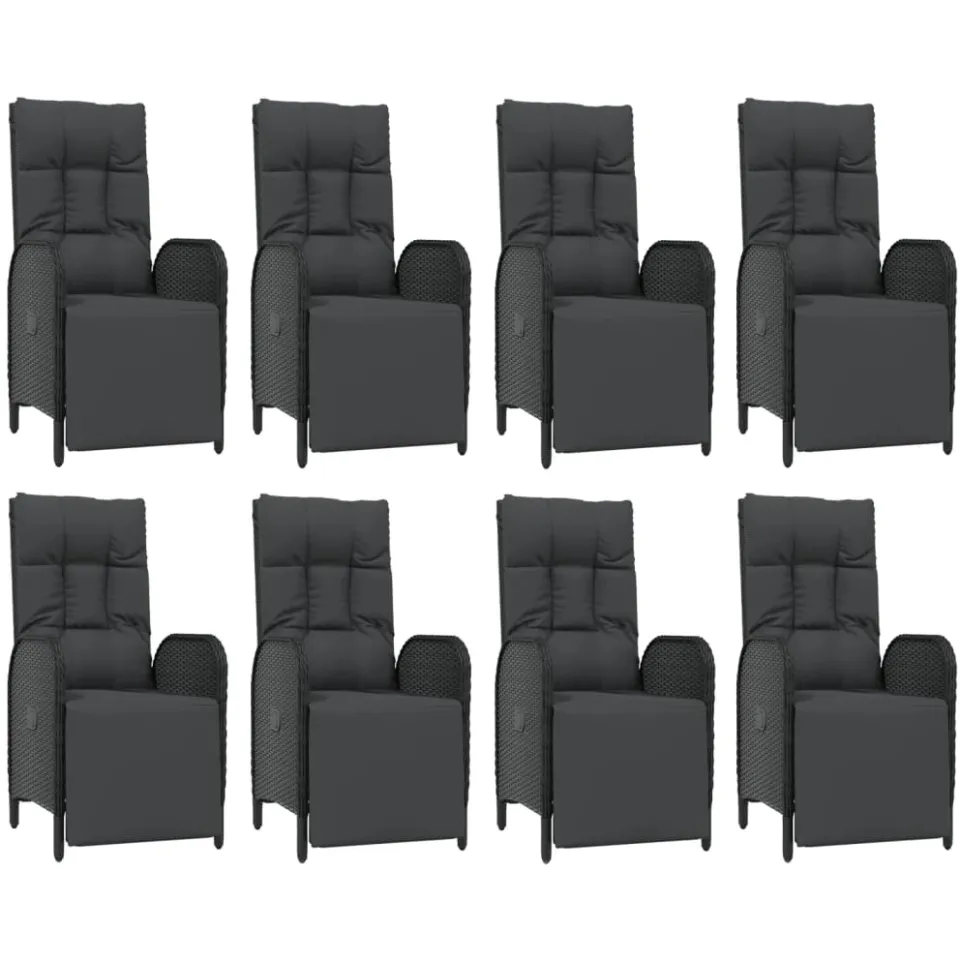 vidaXL 9-delige Tuinset poly rattan zwart, foto 3