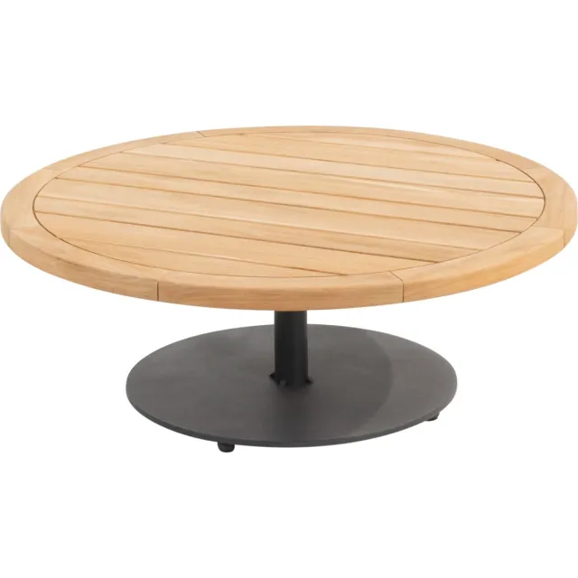 4 Seasons Outdoor Volta Teak Salontafel Antraciet - Ø80 cm