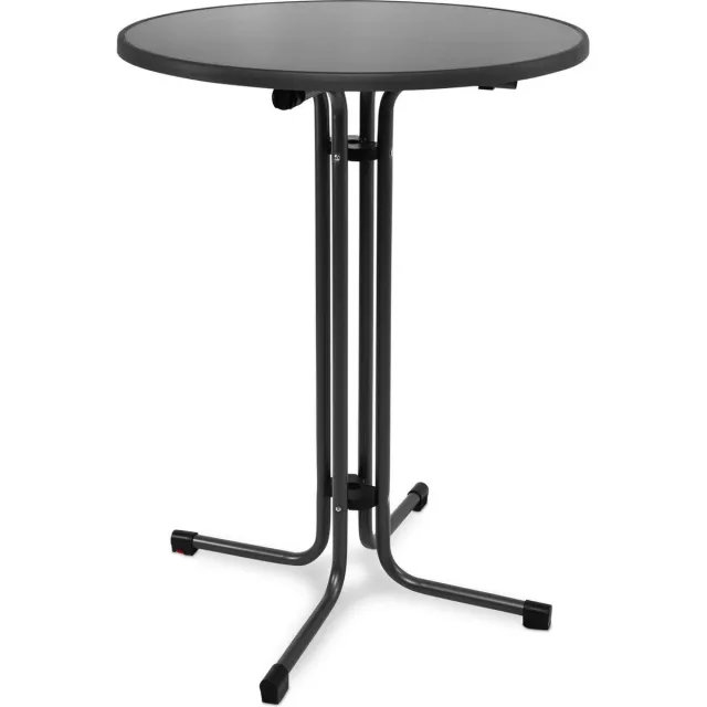 Beautissu Sylt - Statafel 80 cm zwart rond inklapbaar tafel - outdoor geschikt weerbestendige vouwtafel - eettafel hittebestendigheid