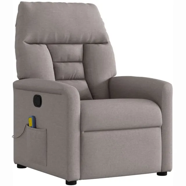 vidaXL Massagestoel - verstelbaar - stof - taupe
