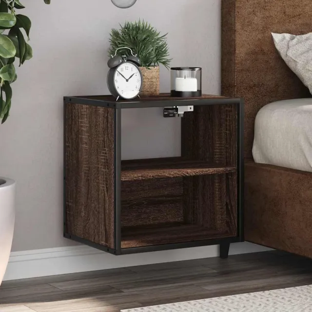 vidaXL Nachtkastjes 2st wandgemonteerd 40x31x39,5cm bruin eikenkleurig, foto 2