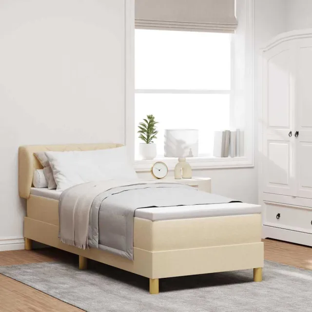 vidaXL Boxspringbed met hoofdeinde Crème 80 x 200 cm Stof