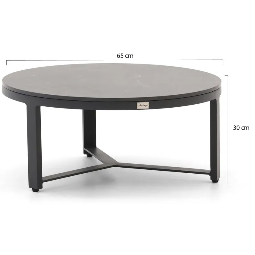 Bellagio tuinmeubelen Bellagio Ficarolo lounge tuintafelset ø85cm(h:35cm)/ø65cm (h:30cm) zwart, foto 2