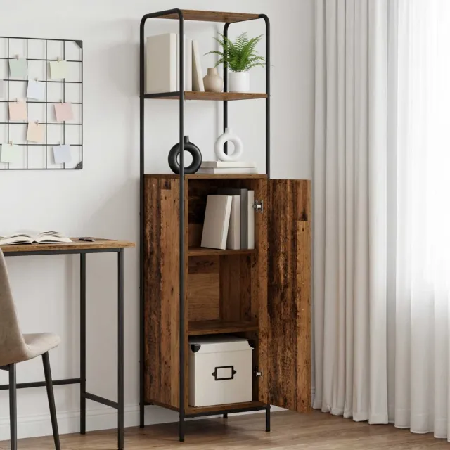 vidaXL Hoge kast Oud hout 40 x 33 x 161 cm Bewerkt hout Bruin