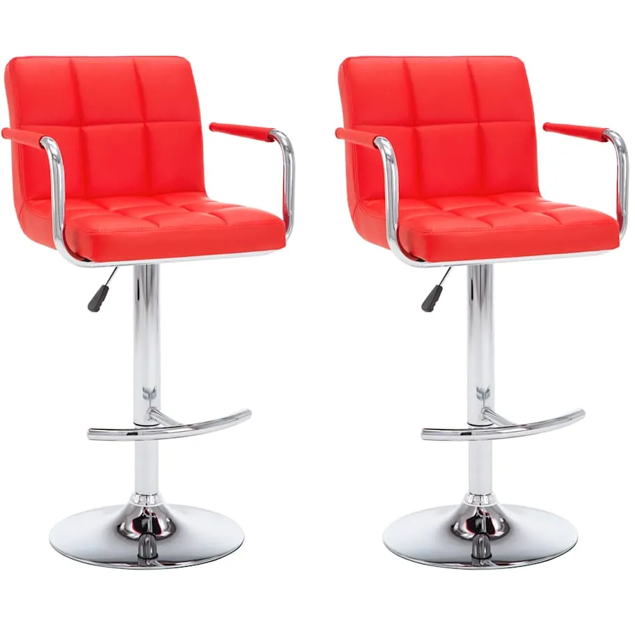 vidaXL Barstoelen 2 st kunstleer rood, foto 3