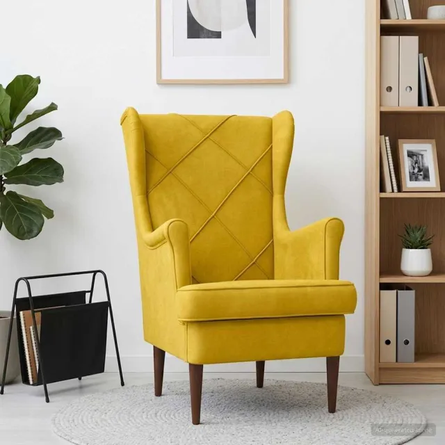 vidaXL Fauteuil Geel Fluweel