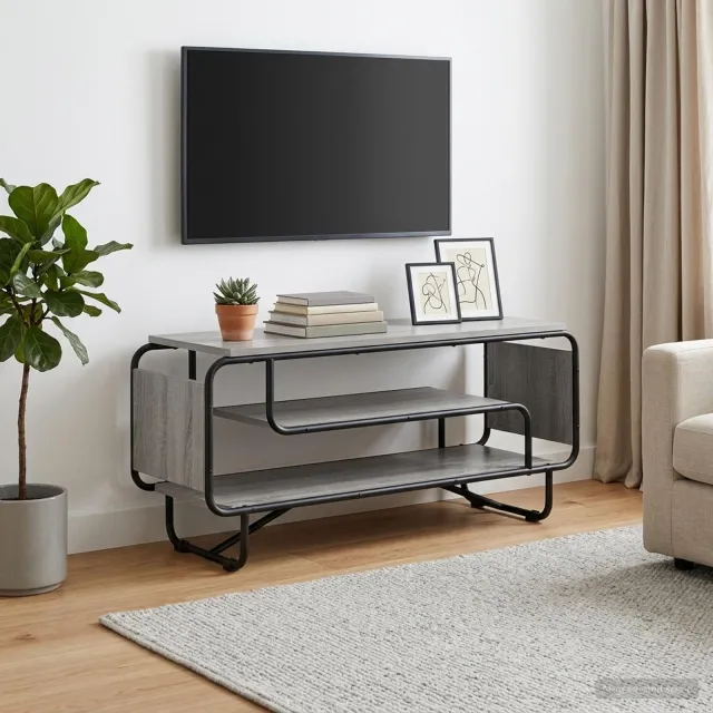 vidaXL TV-standaard 98 x 36 x 45 cm Grijs Sonoma, foto 2