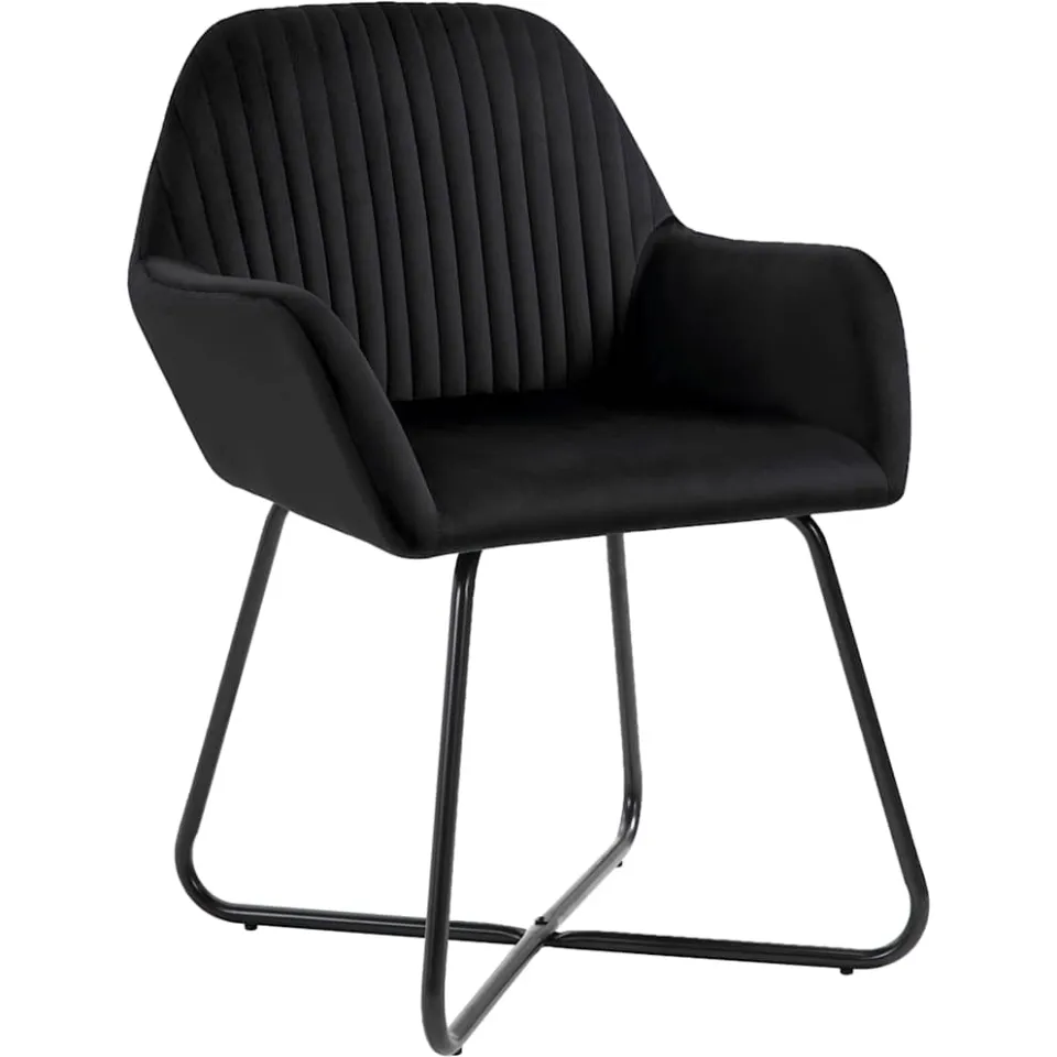 vidaXL Eetkamerstoelen 2 st fluweel zwart, foto 2