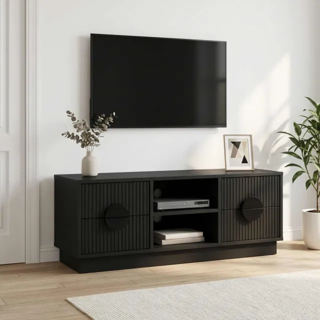 vidaXL Tv-meubel VENRAY 101 x 36,5 x 40 cm Zwart