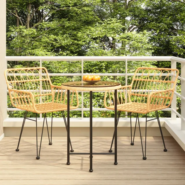 vidaXL 3-delige Tuinset poly rattan bruin, foto 2