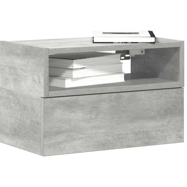vidaXL Nachtkastje wandgemonteerd 45x26x28,5 cm betongrijs