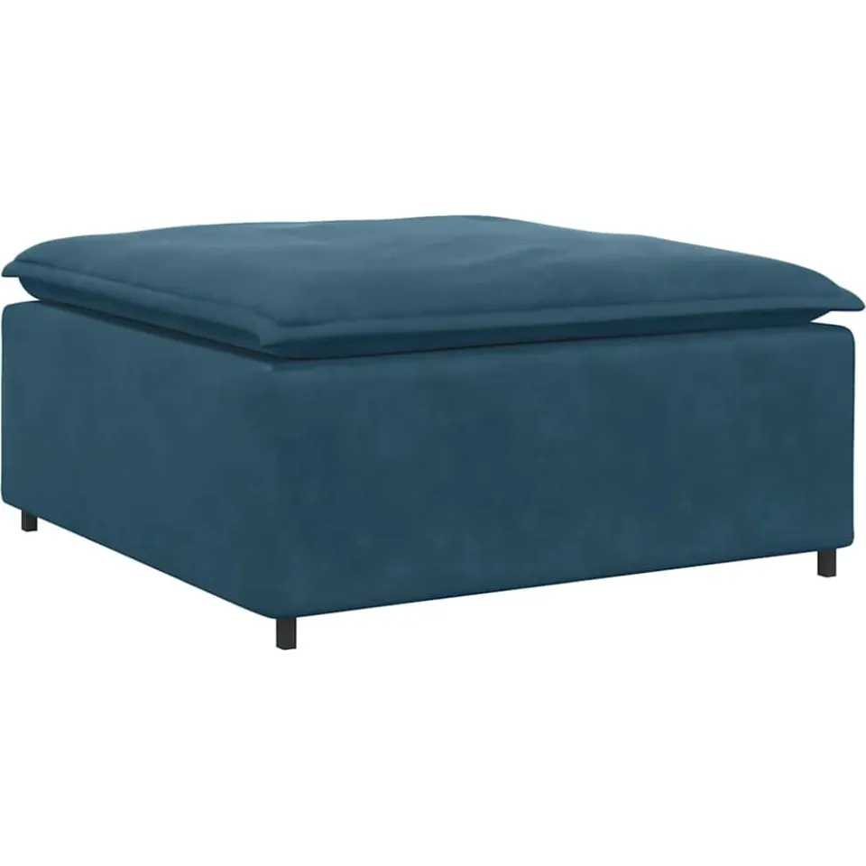 vidaXL Modulaire bank met voetenbank en kussens fluweel blauw, foto 4